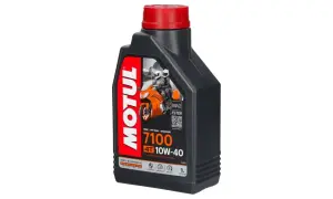Olej Motul 7100 10W-40 4T to w pełni syntetyczny olej do silników motocyklowych, idealny do jazdy drogowej, off-road i przygodowej.